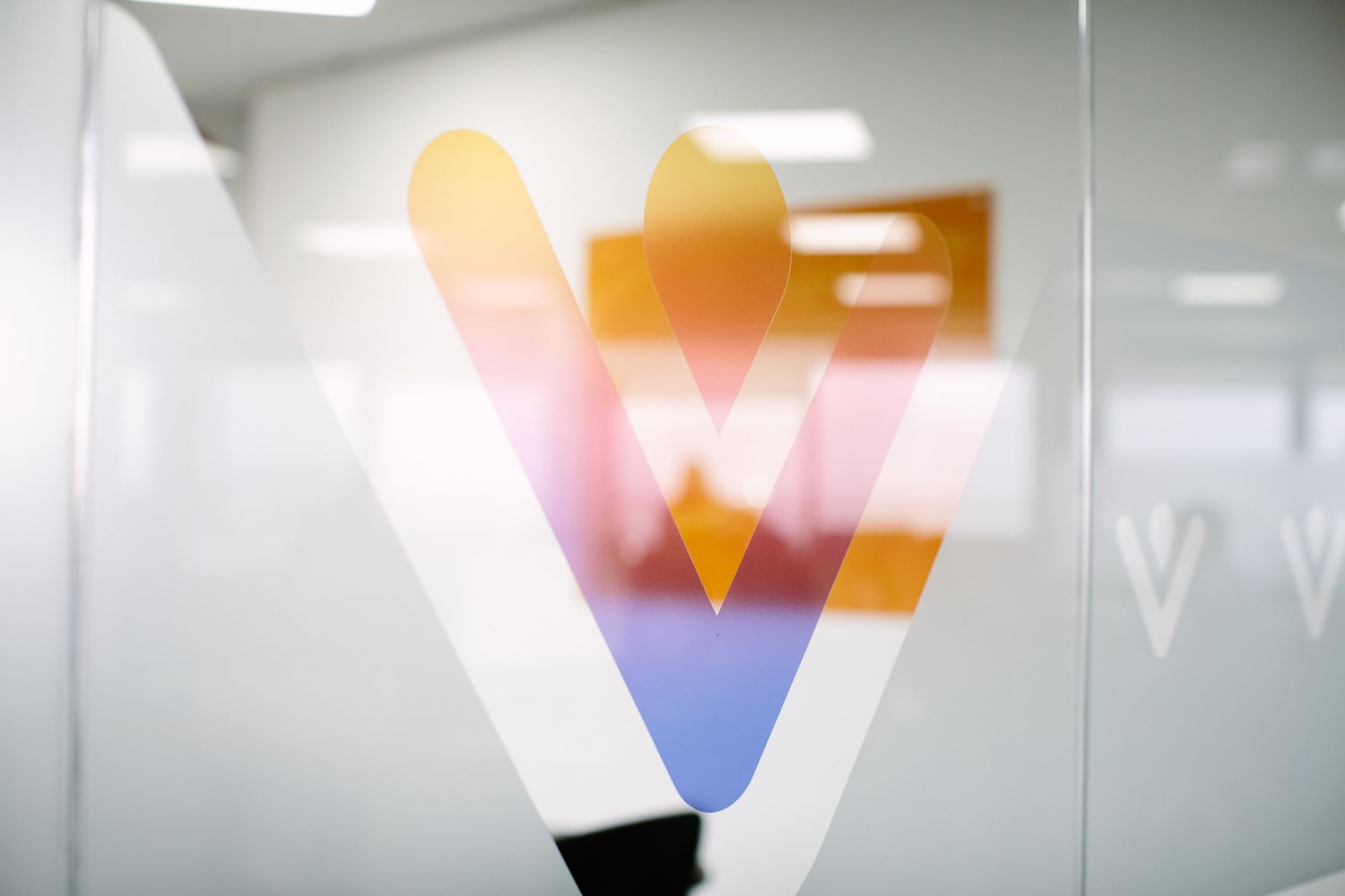 VIVID logo on window