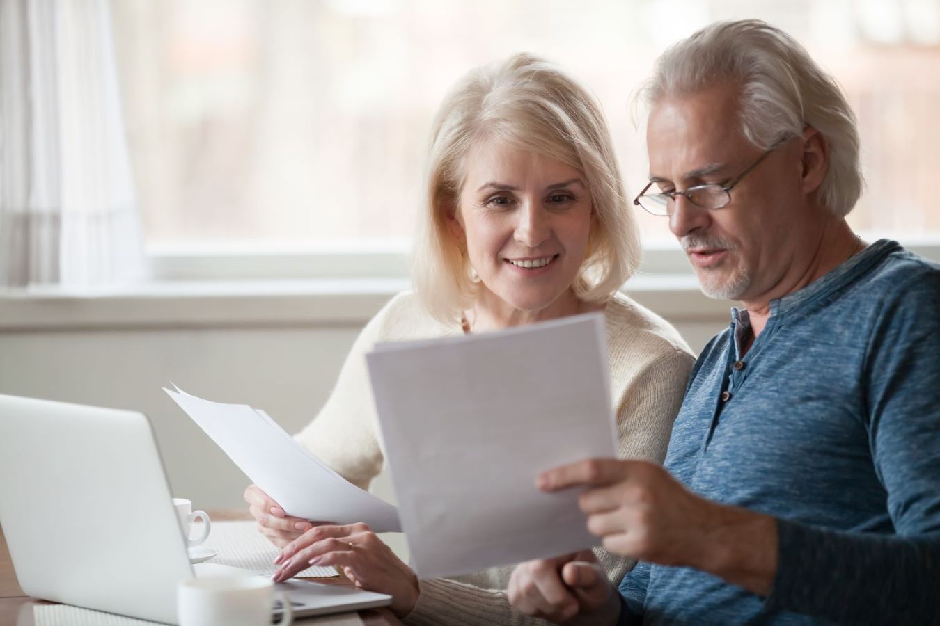 Customers reading letter