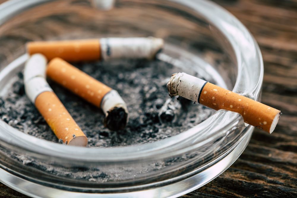 Cigarettes in ashtray