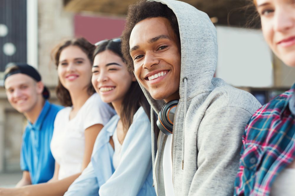 Group of teenagers smiling