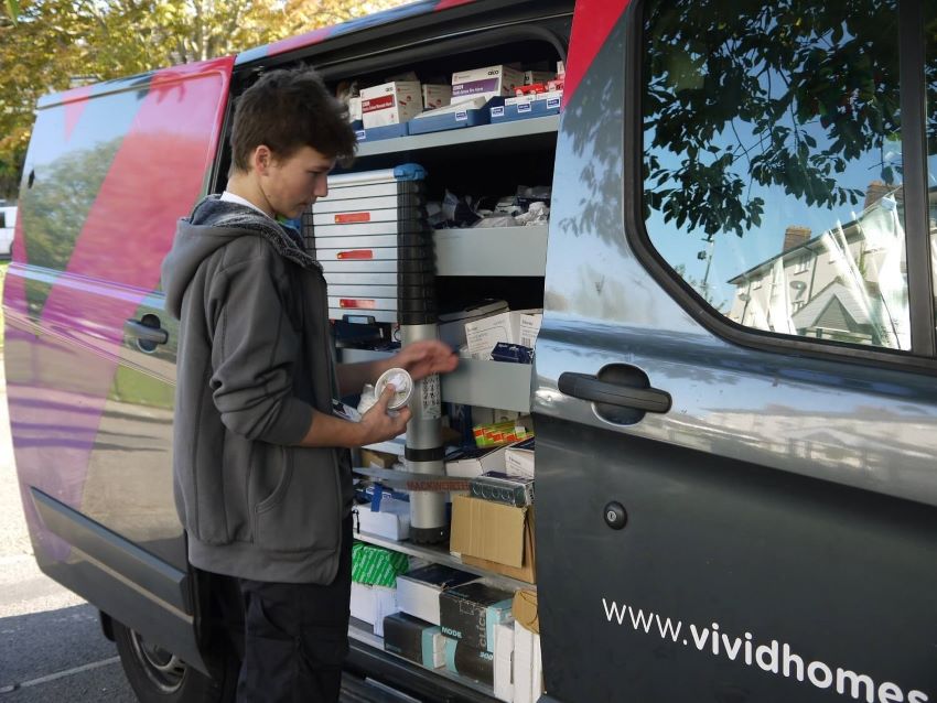 Apprentice with a van