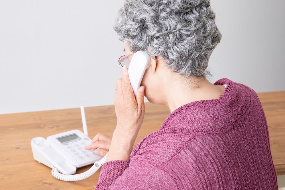 Older woman on phone