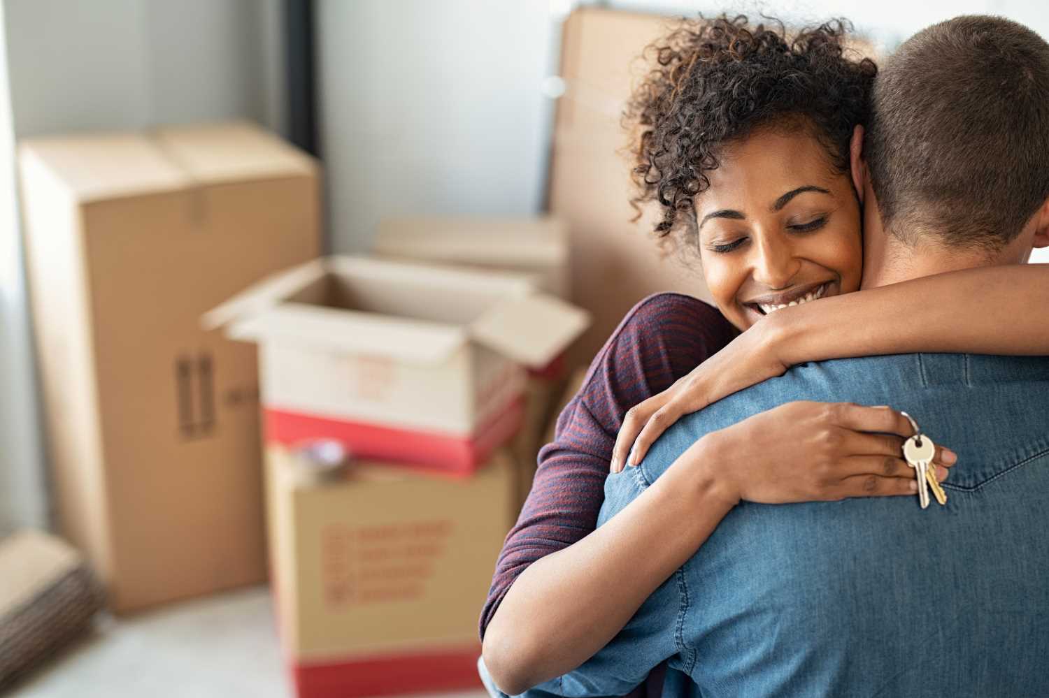 Couple in new home