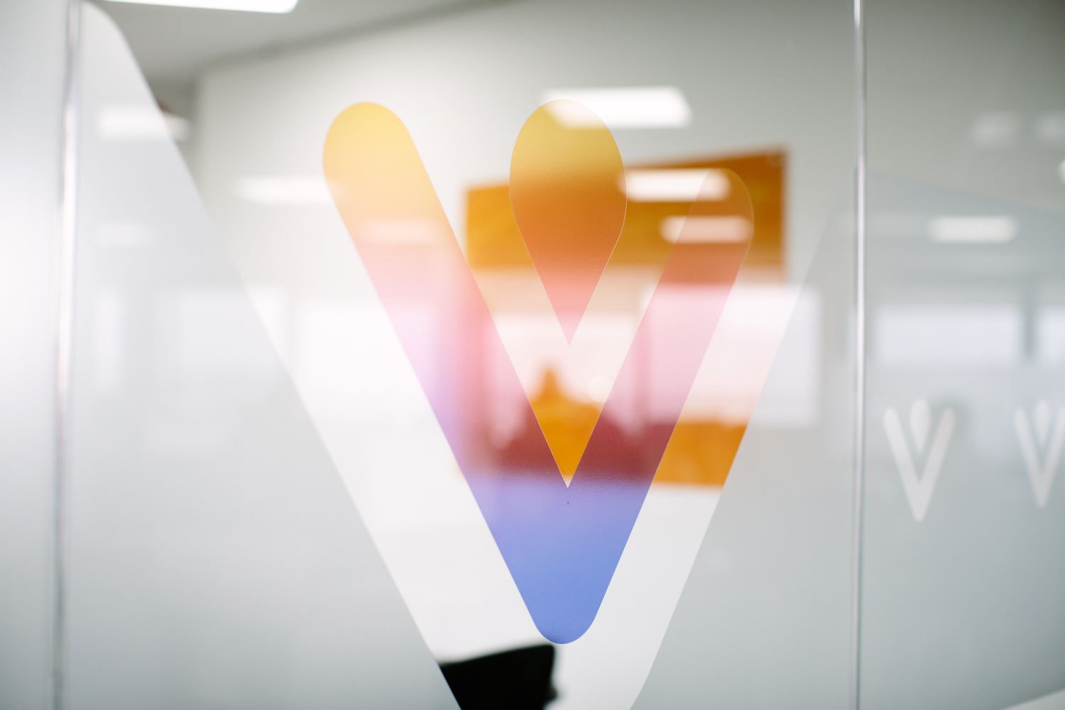 Vivid logo on a glass wall