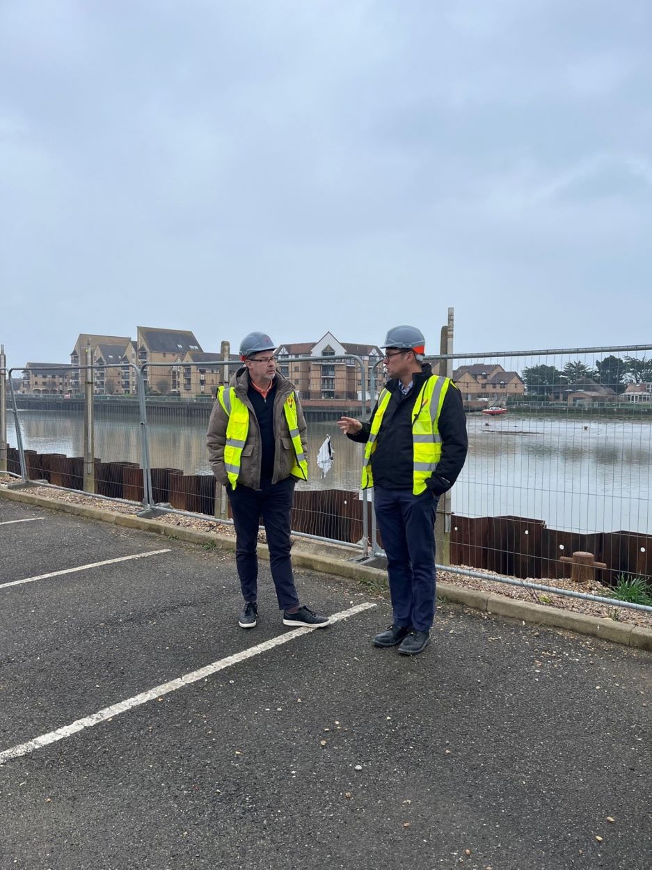 Tristan Samuels and Counsellor Steve Neocleous at site visit