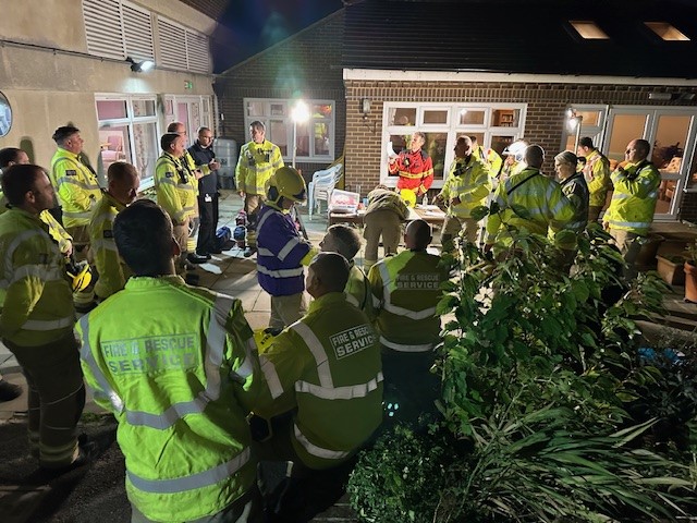 Group of Hampshire and Isle of Wight Fire and Rescue Service talking
