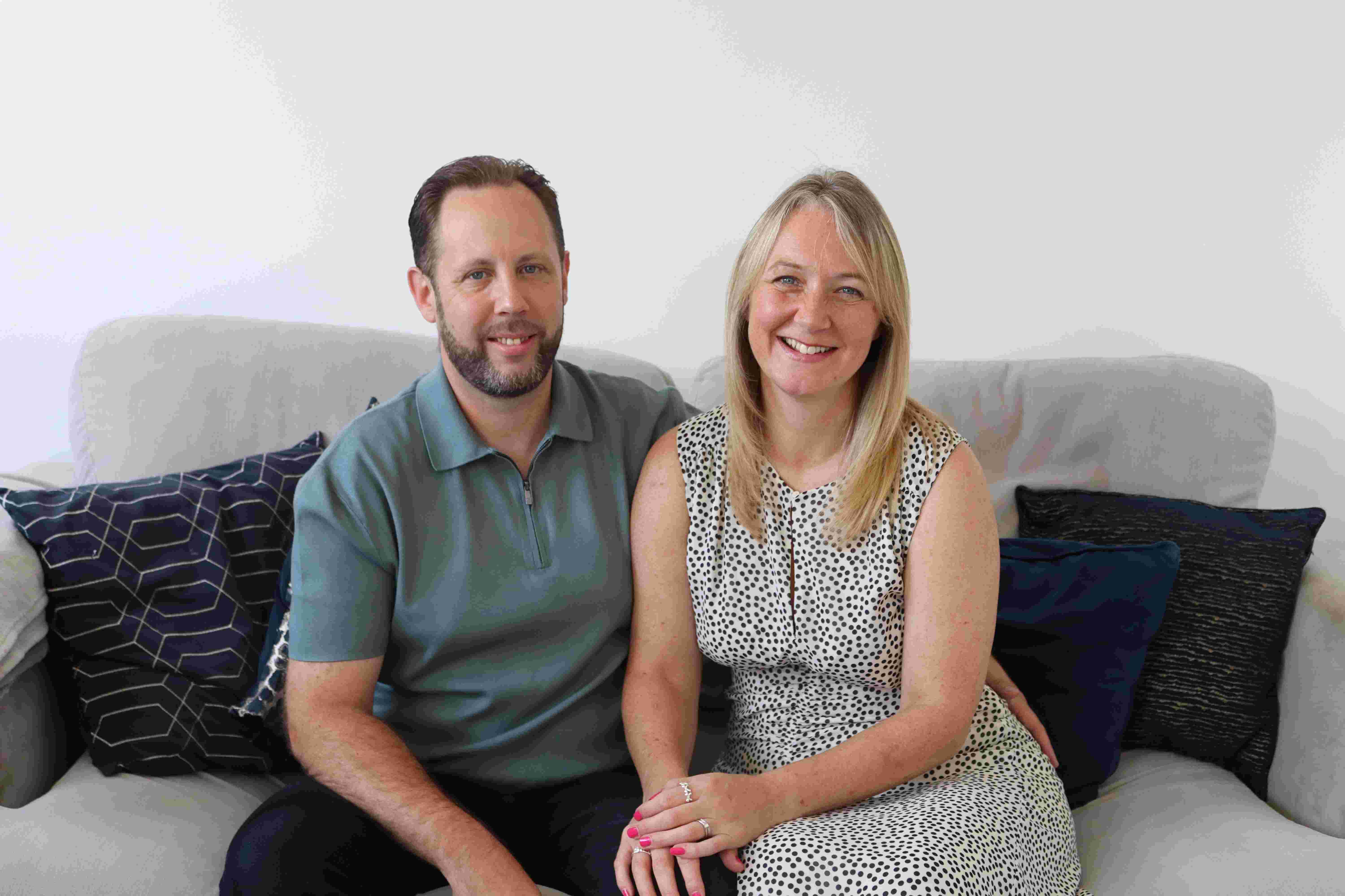 A couple in their home