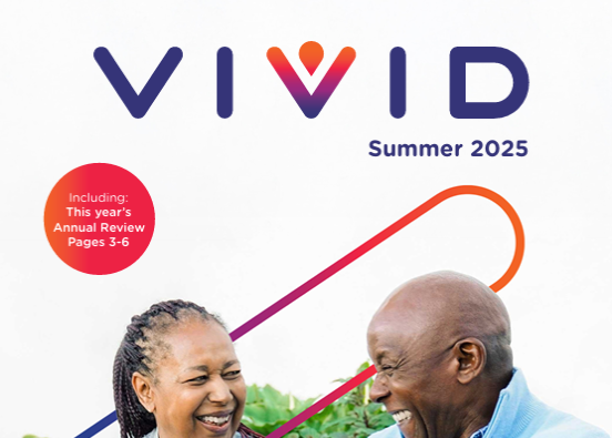 printed newsletter summer front cover of a couple gardening